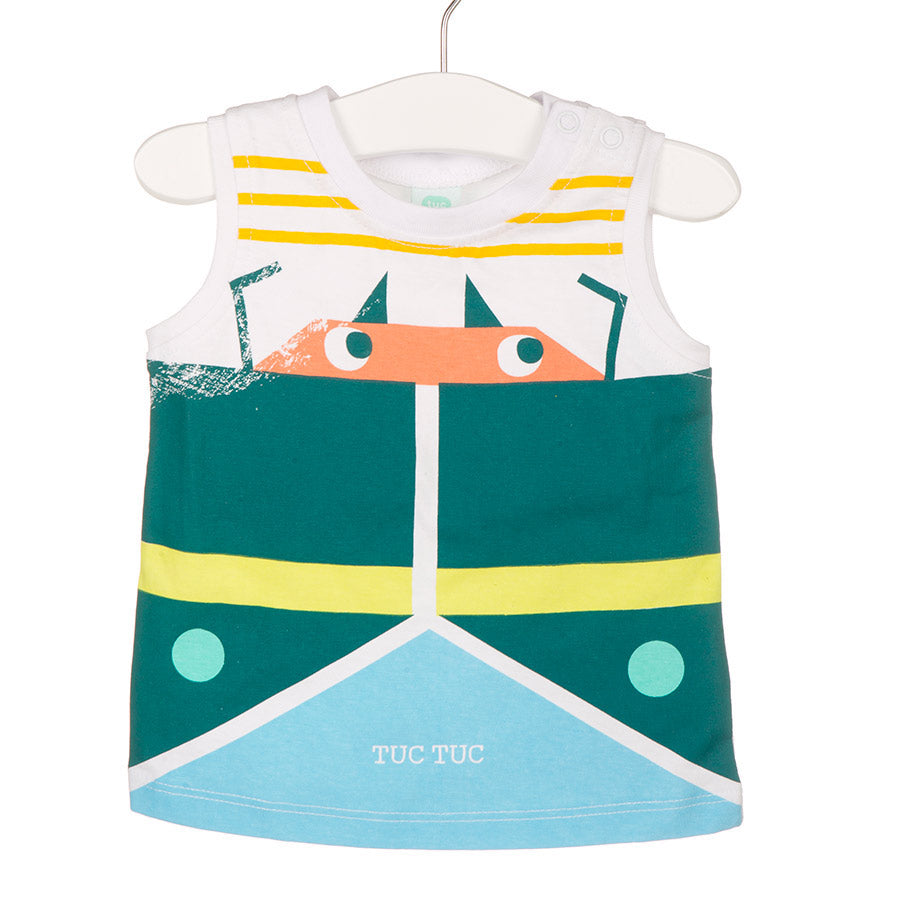 Canottiera de la ligne vêtements enfant Tuc Tuc, avec impression colorée sur fond blanc et petits...