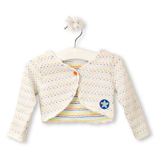 Cardigan en tricot de la ligne vêtements fille Tuc Tuc, avec petit bouton et motif à micropois mu...