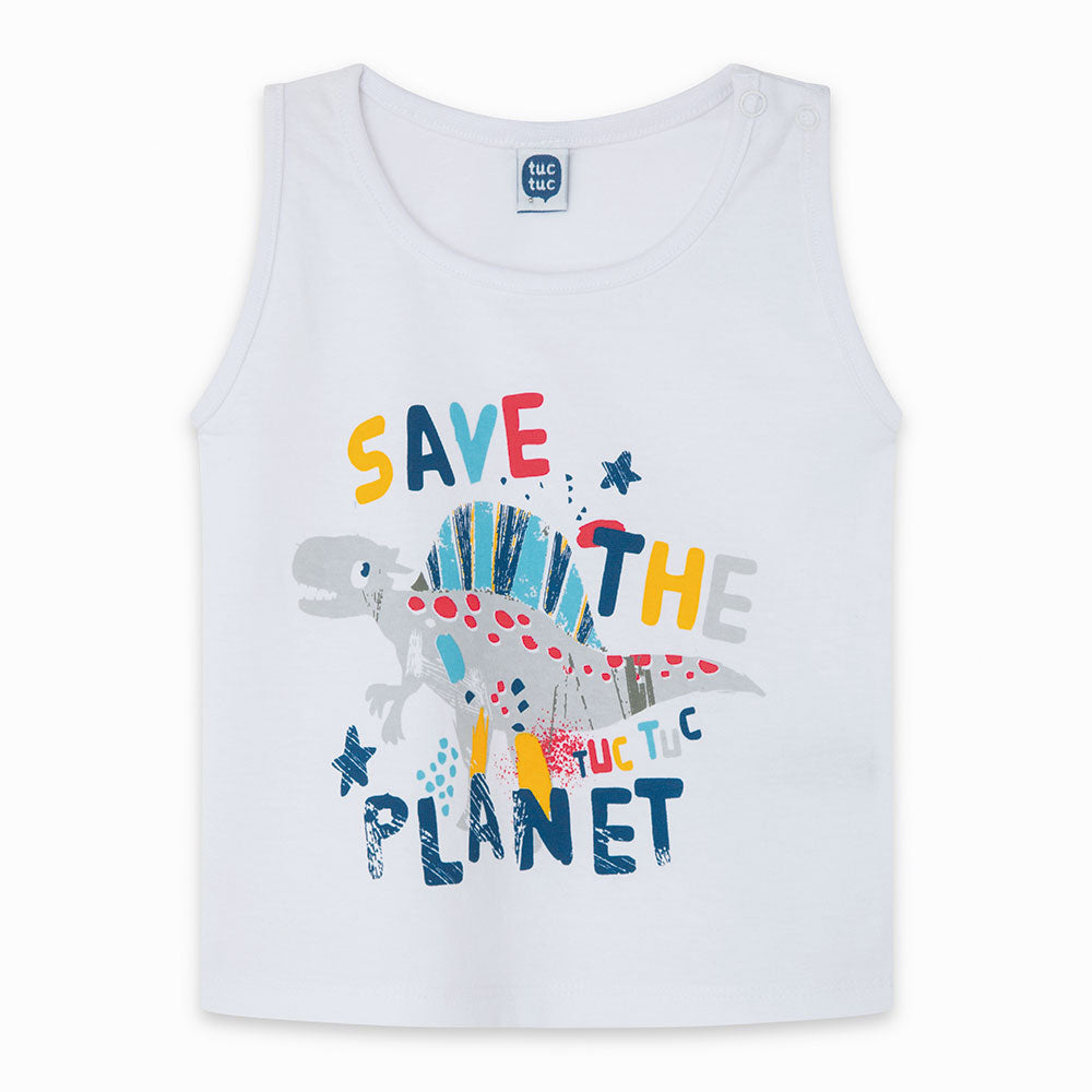 T-shirt de la Ligne Vêtements Enfant Tuc Tuc avec boutons-pression sur l'épaule et impression col...