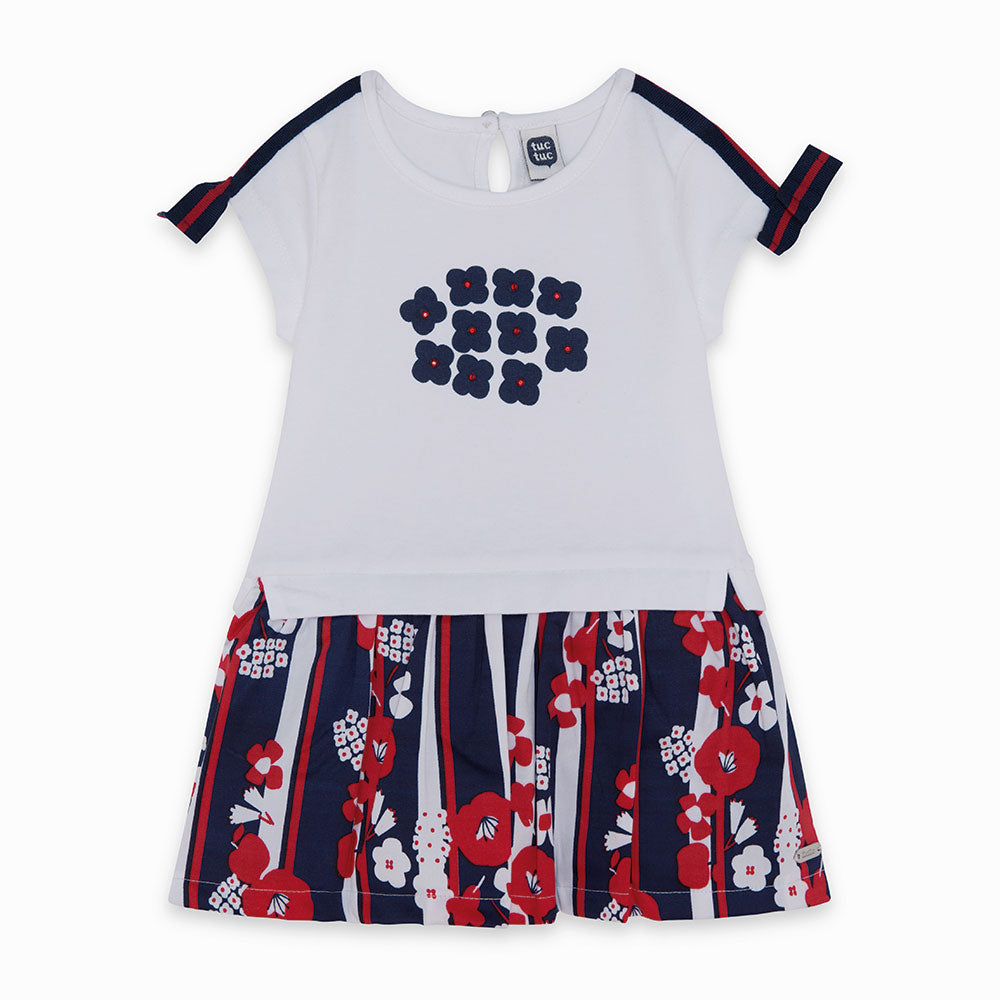 Robe de la Ligne Vêtements Fille Tuc Tuc avec un petit bouton dans le dos et des petits nœuds sur...