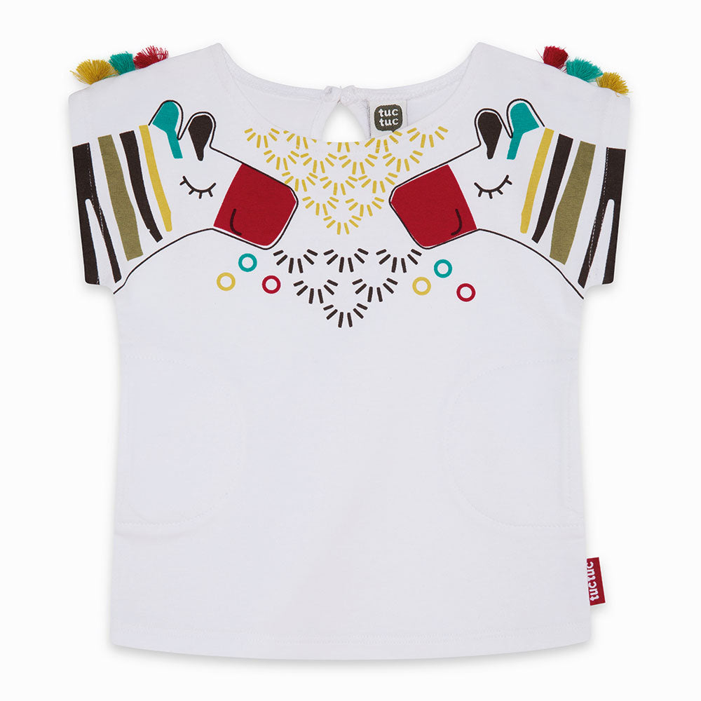 Scopri la dolcezza della T-shirt Tuc Tuc, perfetta per le vostre piccole principesse! Con un desi...
