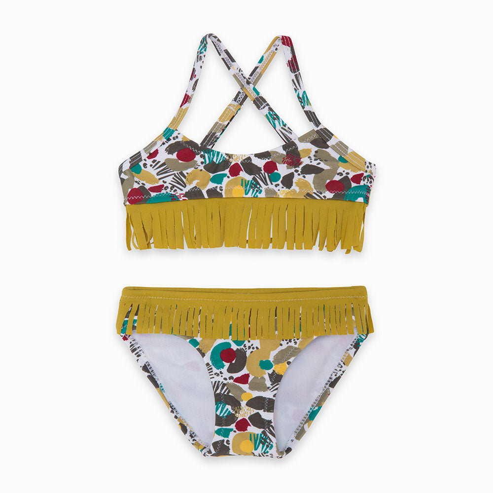 
  Costume due pezzi della Linea Abbigliamento Bambina Tuc Tuc con frange applicate
  sulla vita ...