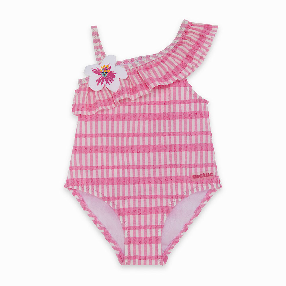 Fai splendere il sorriso della tua bambina con questo delizioso costume da bagno intero della lin...