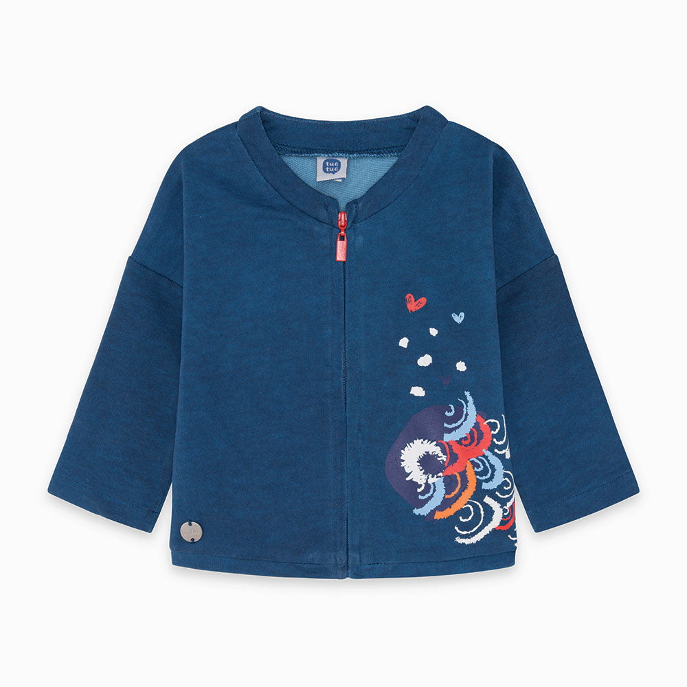 Sweat-shirt de la Ligne Vêtements Fille Tuc Tuc avec fermeture éclair et impression colorée
  sur...
