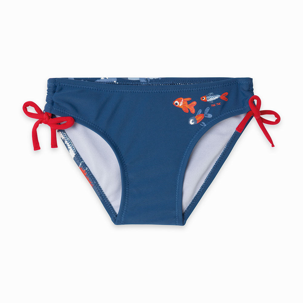 Slip de bain de la Ligne Vêtements Fille Tuc Tuc avec petits nœuds sur les côtés et petite impres...