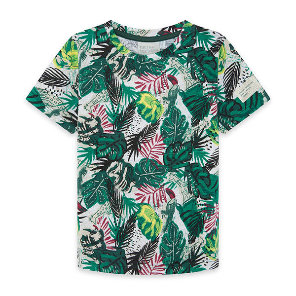 T-shirt de la Ligne Vêtements Tuc Tuc, collection Jungle Street, avec motif tropical intégral.

 ...