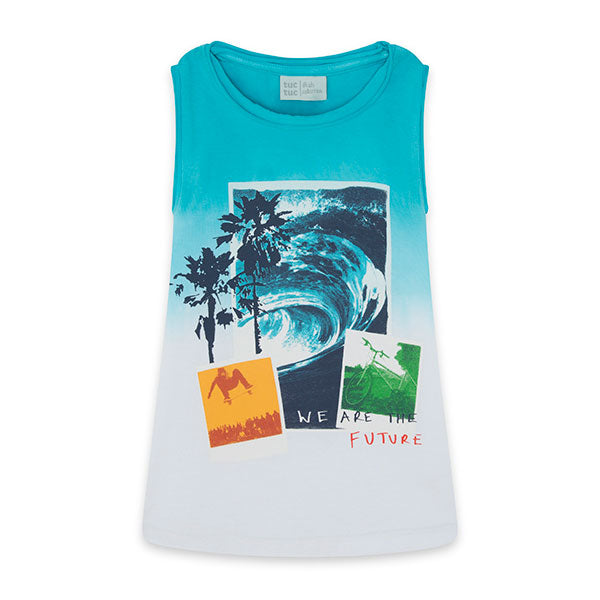 Débardeur de la ligne Vêtements enfant Tuc Tuc, collection Free Time, avec bords à cru et imprimé...
