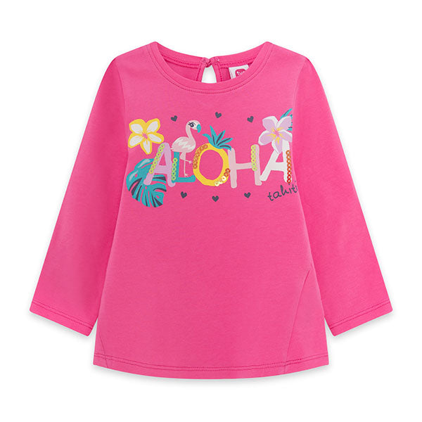 Trasmetti un tocco di allegria nel guardaroba della tua bambina con questa vivace t-shirt a manic...