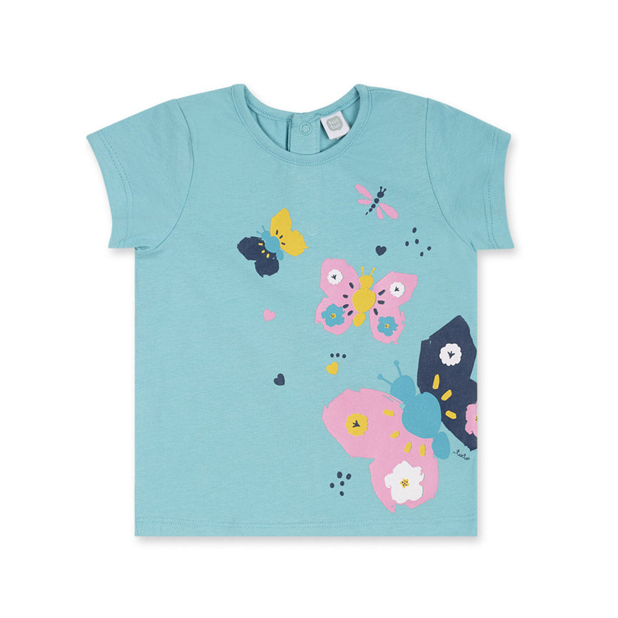 Maglietta della Linea Abbigliamento Bambina Tuc Tuc con stampa colorata sul davanti e bottoncini ...