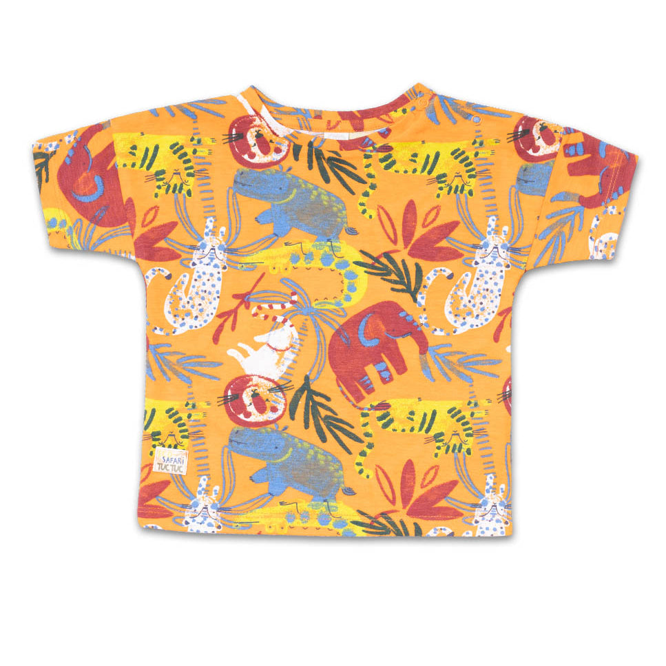 T-shirt from the Tuc Tuc Children's Clothing Line, with snap buttons on the shoulder and an all-o...