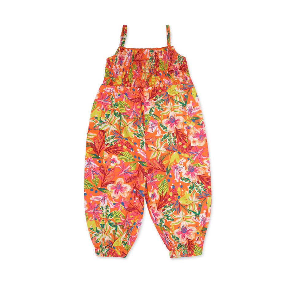 Overall from the Tuc Tuc Girls' Clothing Line, with straps and elasticized top.Fun colorful safar...