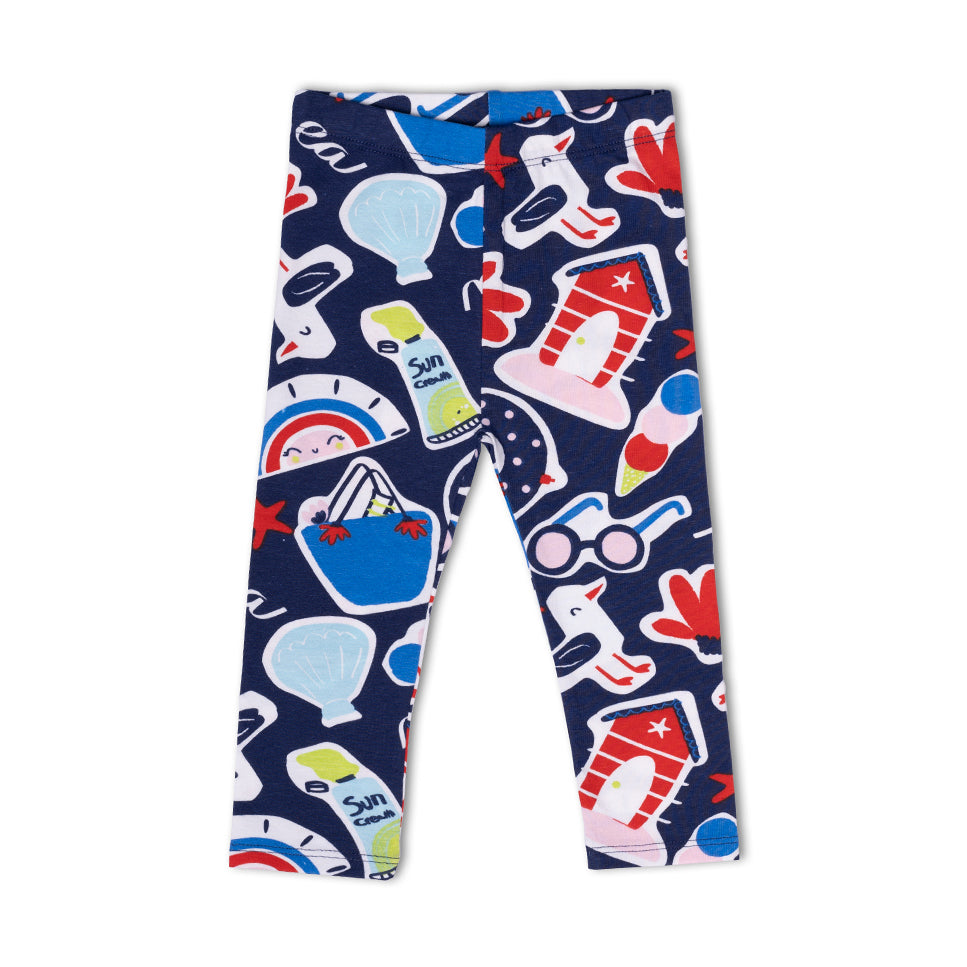 Leggings de la ligne Vêtements Fille Tuc Tuc à motif marin sur fond bleu.
Compositions : COTON 95...