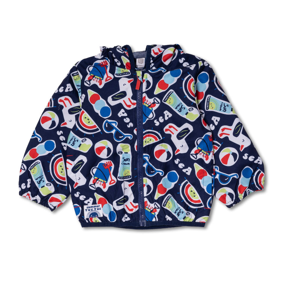Windbreaker jacket from the Tuc Tuc Children's Clothing Line, with an all-over beach pattern.
 
C...