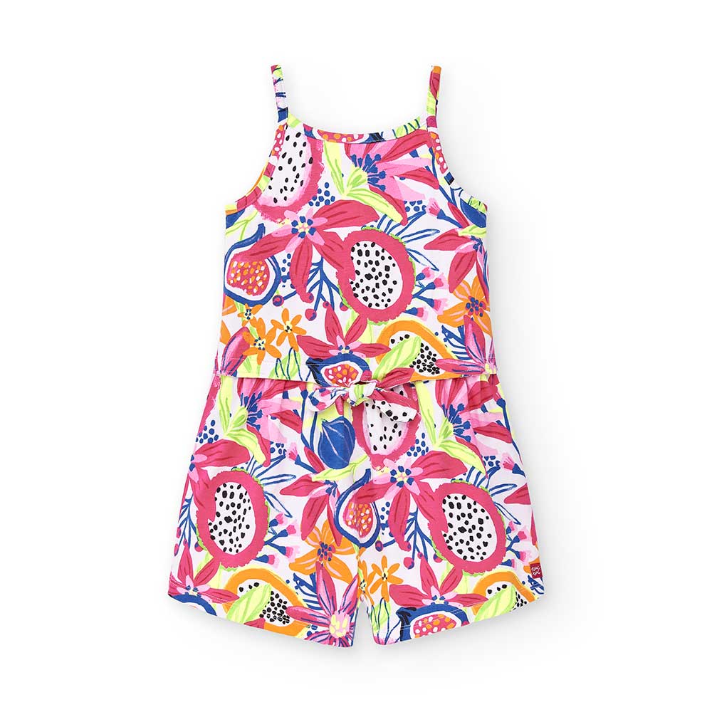 Sundress from the Tuc Tuc Girls' Clothing Line, featuring a waist tie and an all-over floral patt...