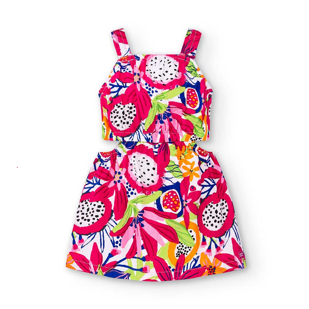 Robe en popeline de la Ligne Vêtements Fille Tuc Tuc, avec bretelles élastiques, modèle avec élas...