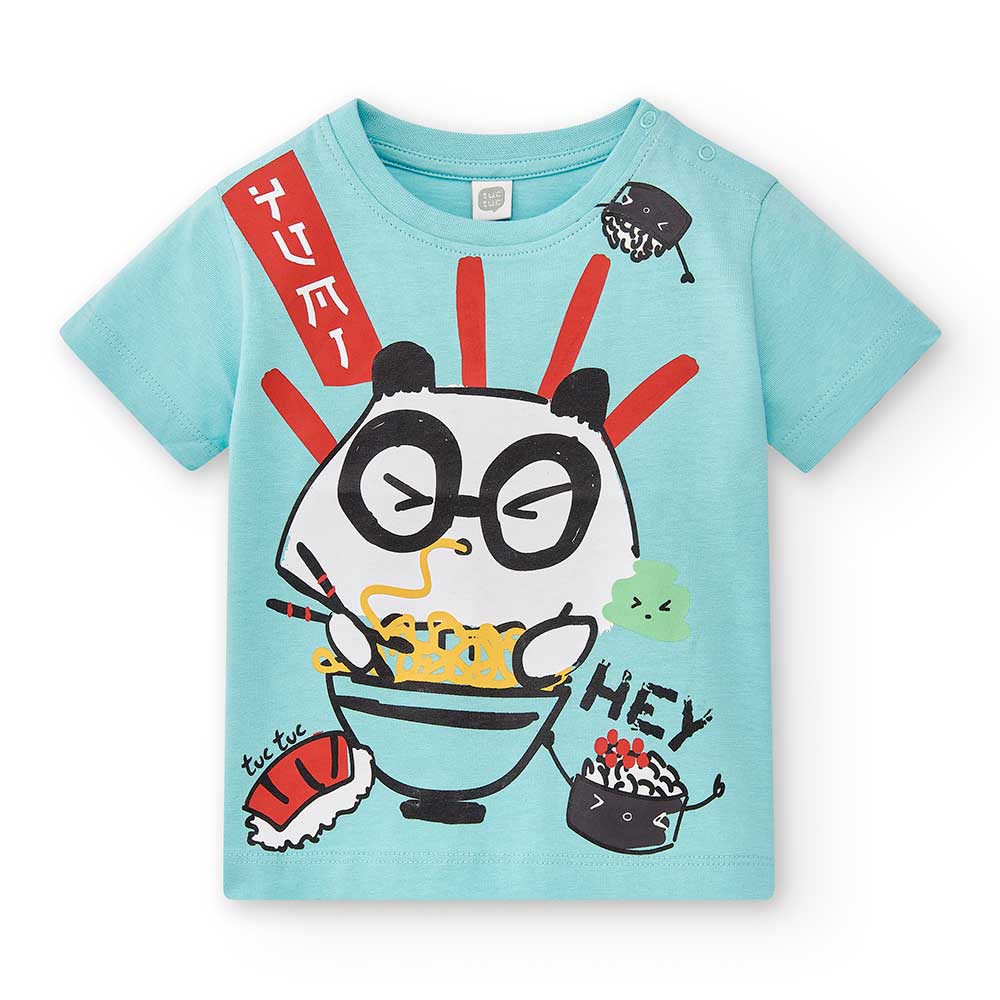 Tuc Tuc Children's Clothing Line T-shirt, short-sleeved, with colorful print on the front and a p...