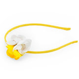 Cercchietto fiorito giallo e bianco per bambine