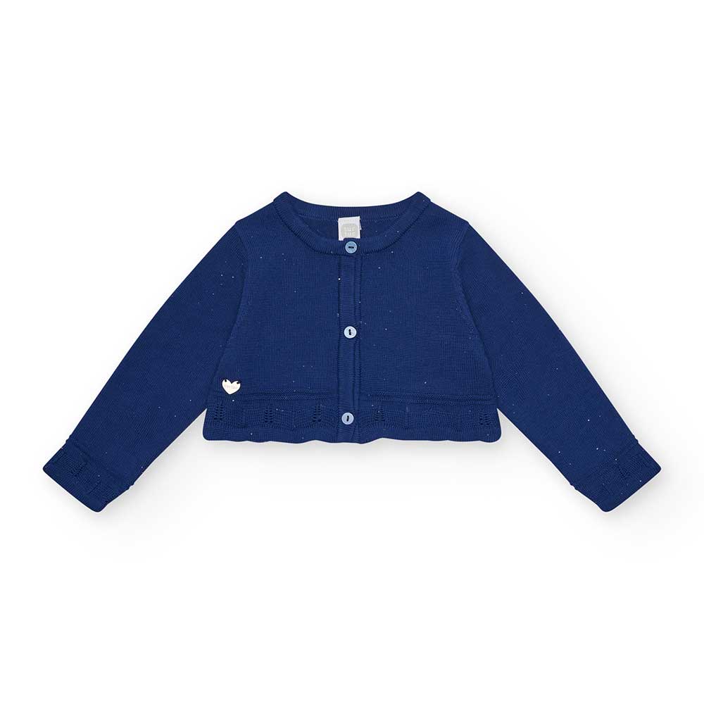 Cardigan della Linea Abbigliamento Bambina Tuc Tuc, elegante e con modello corto, punteggiato in ...