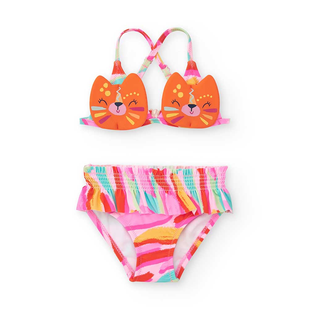 Bikini à motif coloré de la Ligne Vêtements Fille Tuc Tuc.Compostion : Polyamide 82 %, Élasthanne...