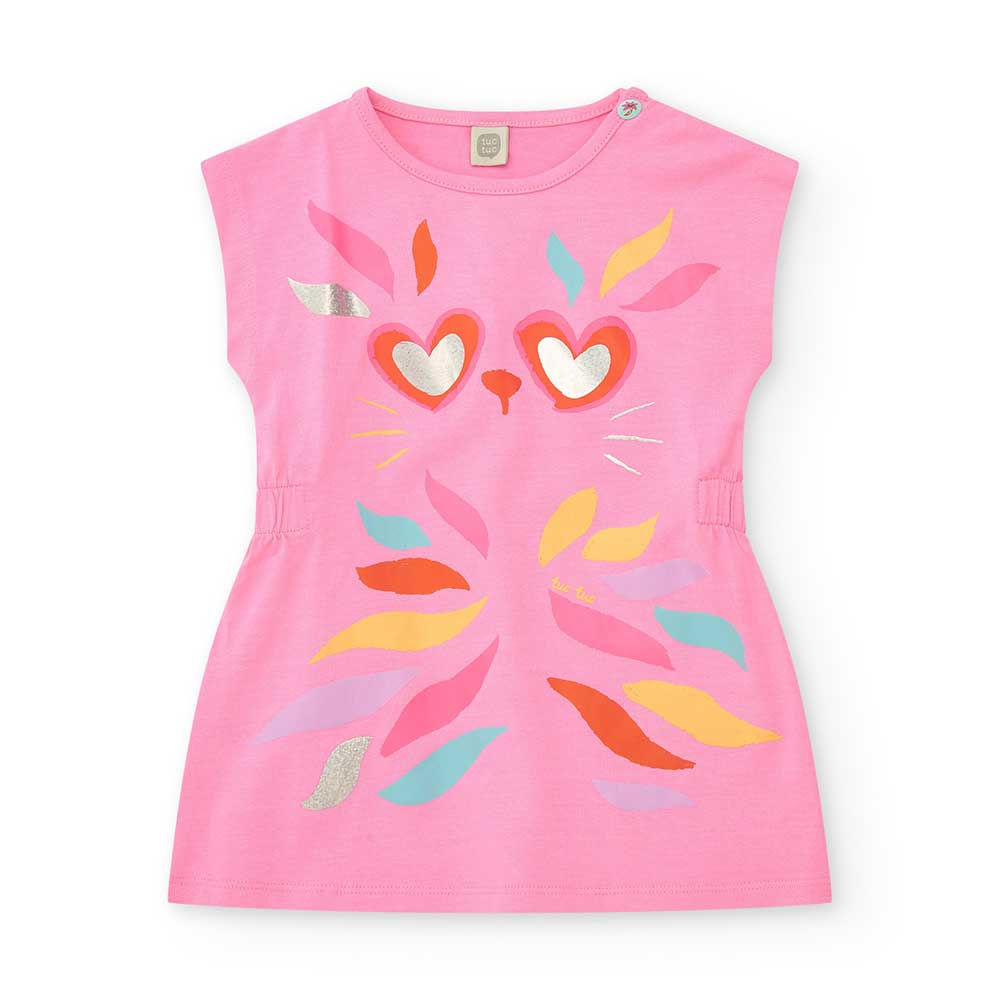 Abitino in maglina della Linea Abbigliamento Tuc Tuc Bambina, con stampa sul davanti ed elastico ...