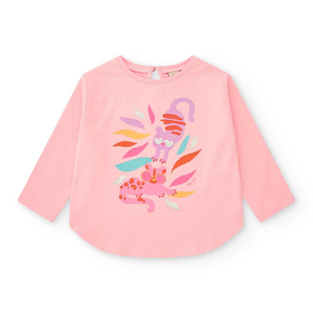 Maglietta a manica lunga della Linea Abbigliamento Bambina Tuc Tuc, con stampa colorata sul davan...