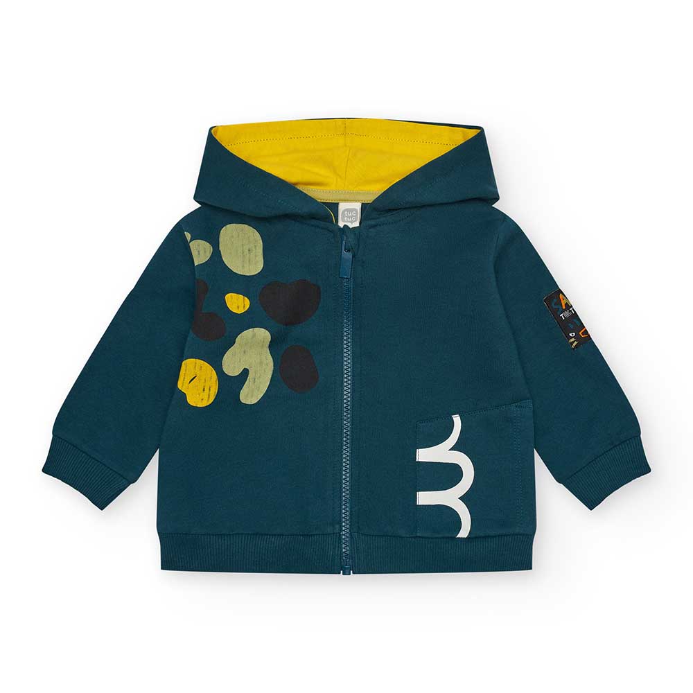 Felpa della Linea Abbigliamento Bambino Tuc Tuc, con chiusura zip e cappuccio. Stampa sul davanti...