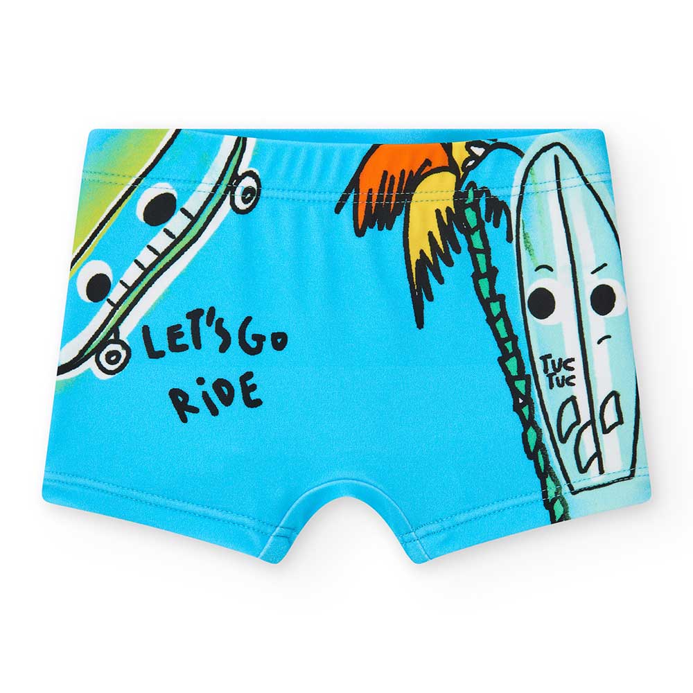 Boxer shorts from the Tuc Tuc Children's Clothing Line, with a vibrant colored pattern.
Compositi...