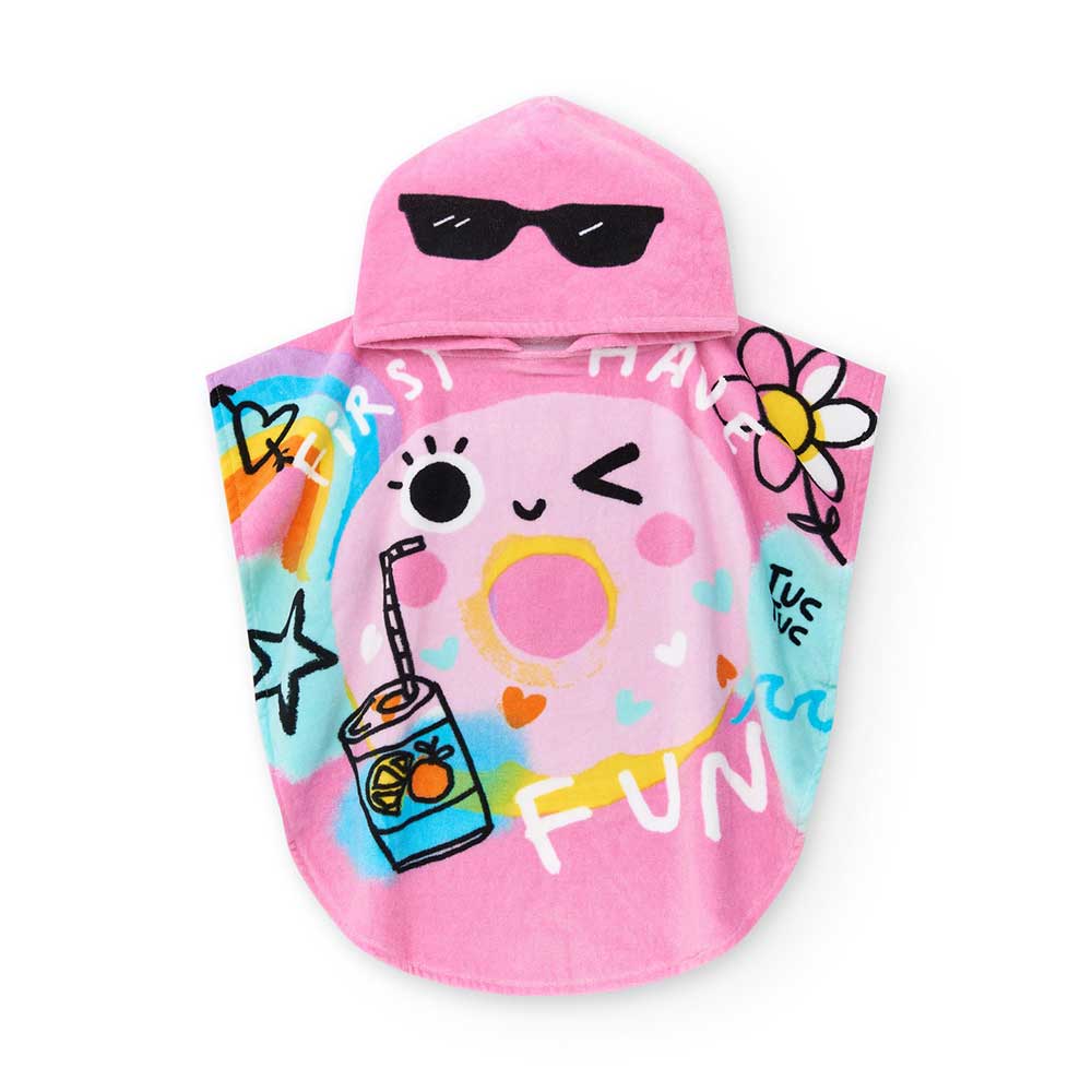 Poncho from the Tuc Tuc Girls' Clothing Line in bright colors.
Composition: 100% Cotton