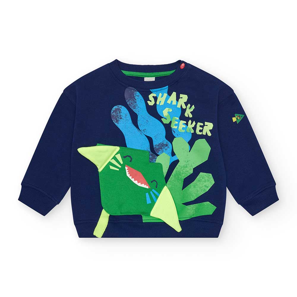 Felpina garzata della Linea Abbigliamento Bambino Tuc Tuc,, con stampa colorata su fondo blu.
Com...