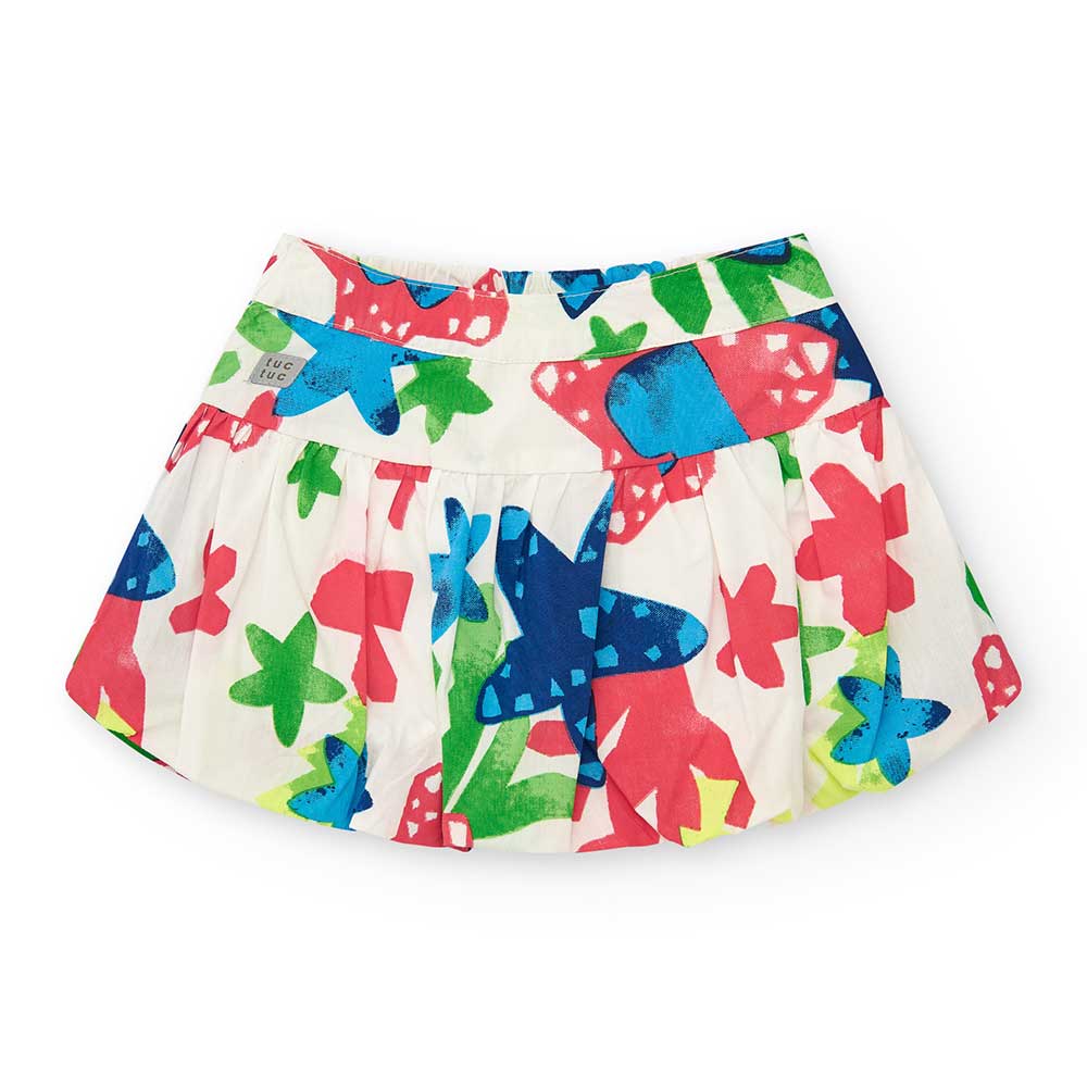 Gonna a palloncino della Linea Abbigliamento Bambina Tuc Tuc, con elastico in vita e fantasia a c...