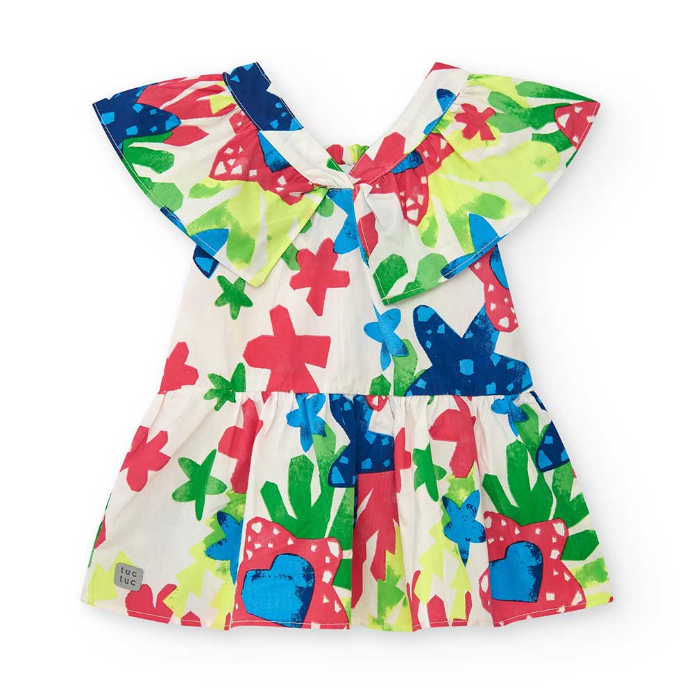 Abitino della Linea Abbigliamento Bambina Tuc Tuc, con rouges sui lati , scollo particolare sul d...
