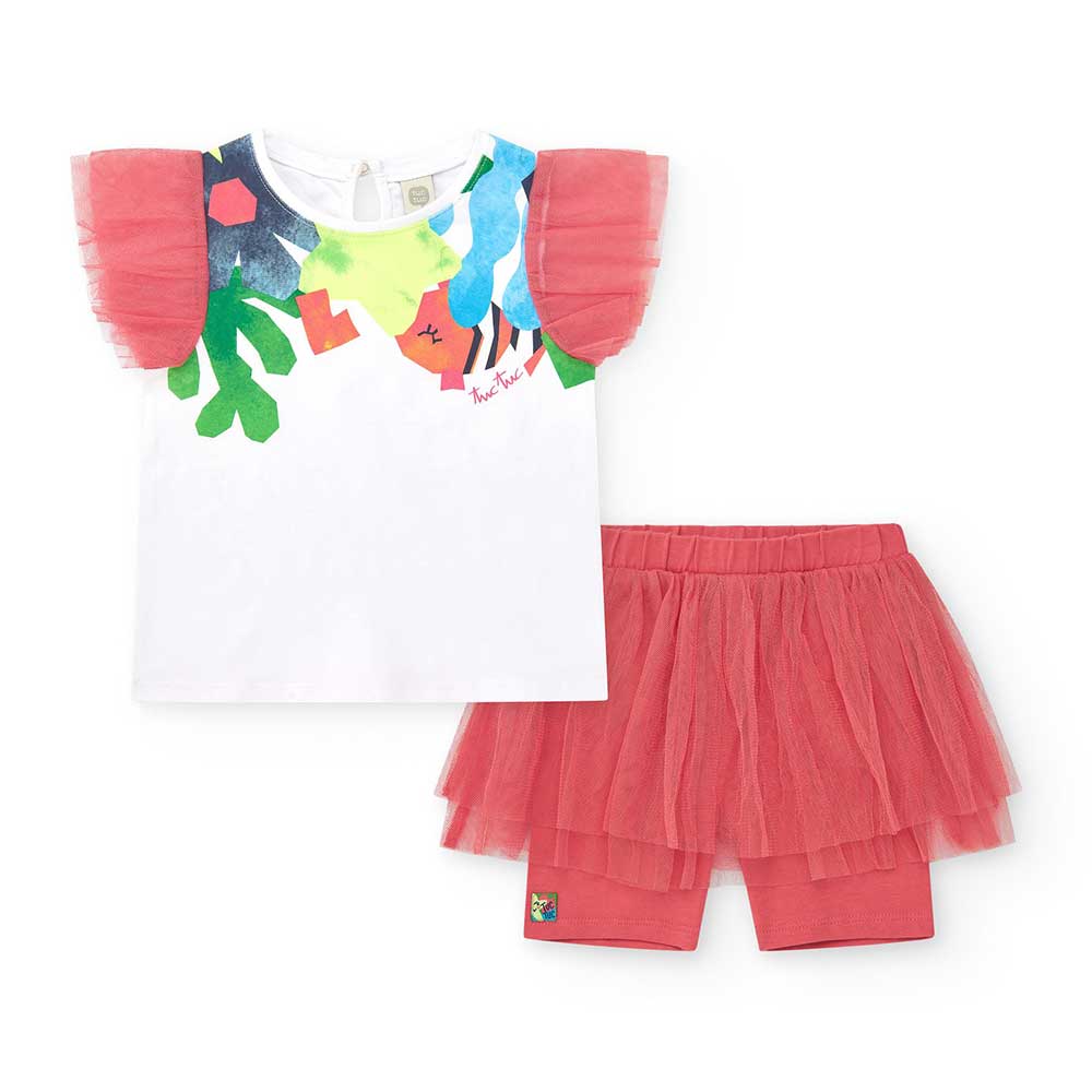 Complete two-piece set from the Tuc Tuc Girls' Clothing Line, featuring a tank top adorned with t...