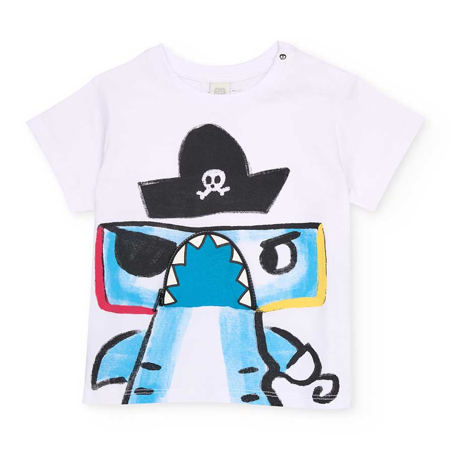 Maglietta della Linea Abbigliamento Bambino tuc Tuc, con stampa pirata sul davanti e piccolo tasc...