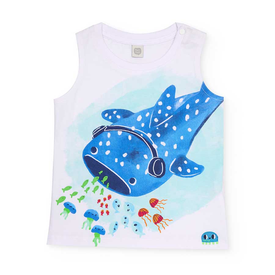 Canotta dellla Linea Abbigliamento Bambino Tuc Tuc, con stampa marina sul davanti.
Composizione: ...