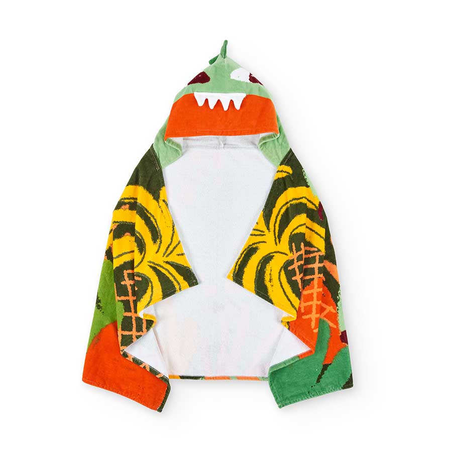 Proteggi il tuo bambino dopo il bagno o al mare con questo poncho con cappuccio dal design allegr...