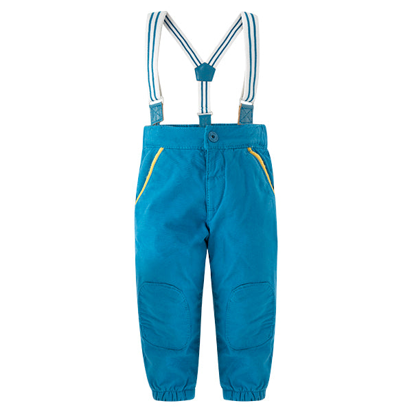 Pantalon de la ligne Vêtements Enfant Tuc Tuc avec élastique à la taille et bretelles,
  patchs a...