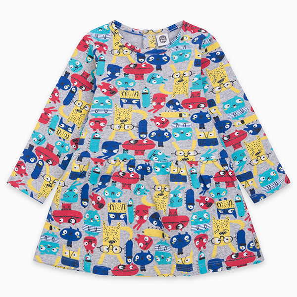 Vestitino de la Ligne Vêtements Fille Tuc Tuc en molleton avec petits boutons au dos et motif mul...