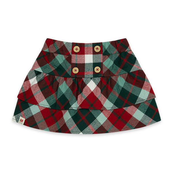 
  Gonna a doppia balza, della linea abbigliamento bambina Tuc Tuc, collezione Highlands,
  con f...