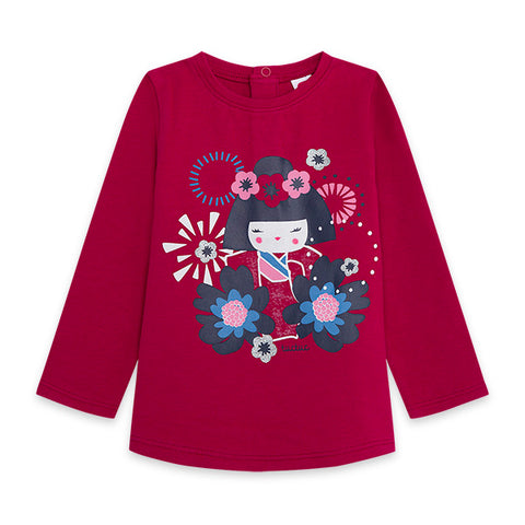 TUC TUC Vestito In Maglia Per Bambine E Ragazze – Rosso Con Stampa Floreale, Collezione Natural Planet