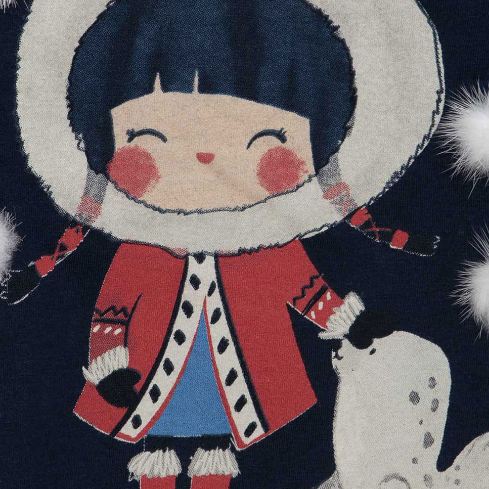 
Maglietta della Linea Abbigliamento Tuc Tuc, con pon pon applicati sul davanti e bottoncini a pr...