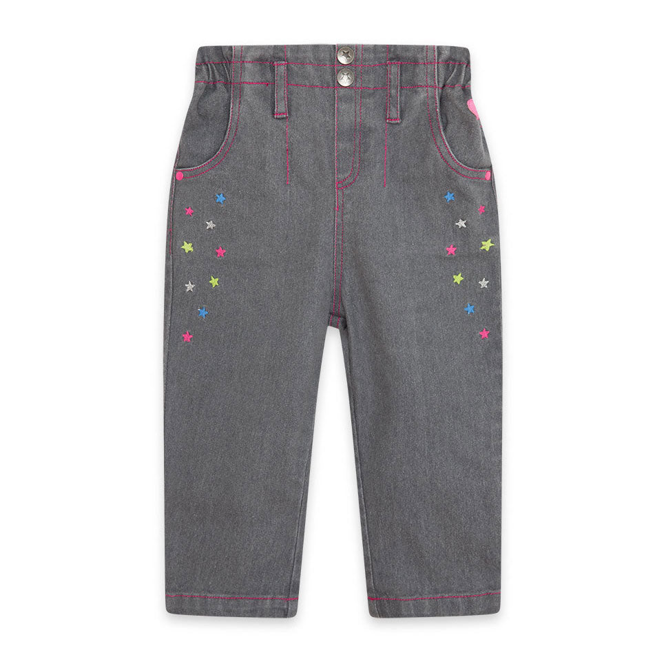 Pantalon en denim de la Ligne Vêtements Fille Tuc Tuc, taille haute avec élastique à la taille.
C...