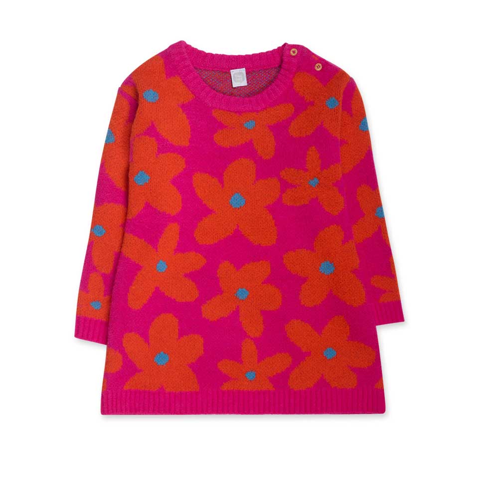 Robe en maille de la ligne Vêtements Fille Tuc Tuc, avec un motif floral aux couleurs vives et un...