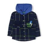 CHEMISE EN FLANELLE ET JERSEY AVEC CAPUCHE