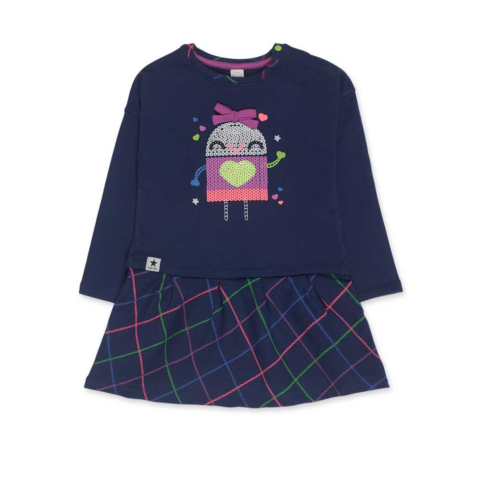 Abitino della Linea Abbigliamento Bambina Tuc Tuc, con applicazione in paillettes sul davanti e g...