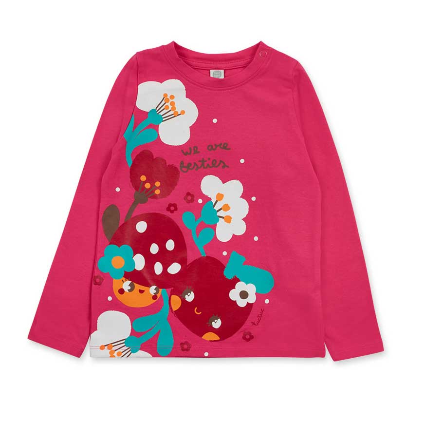 T-shirt de la ligne Vêtements Fille Tuc Tuc, à manches longues avec impression de fleurs sur le d...