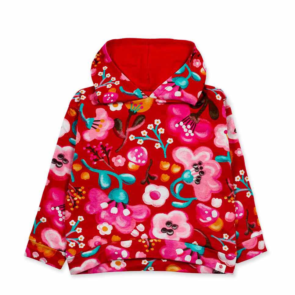Sweat à capuche, de la Ligne Vêtements Fille Tuc Tuc, avec un motif floral aux couleurs vives.Com...