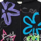 FELPA ZIP CON STAMPE