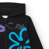 FELPA ZIP CON STAMPE