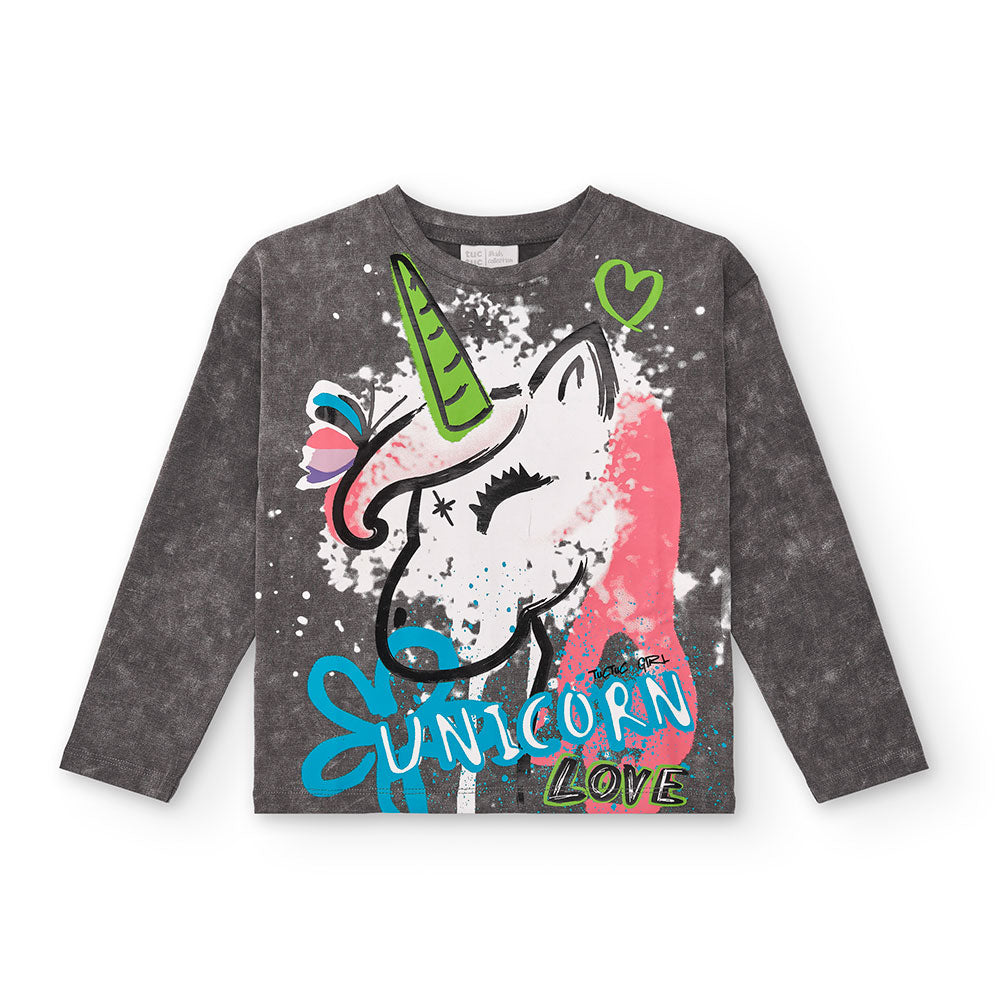 Maglietta der Kinderbekleidungslinie Tuc Tuc, mit einem Einhorn-Print auf der Vorderseite.
 
Zusa...
