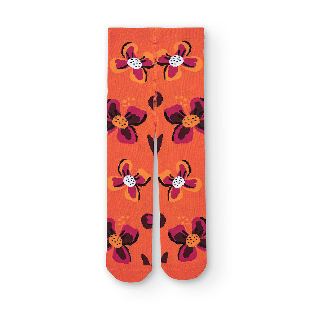 Couple de collants de la Ligne Vêtements Fille Tuc Tuc, un uni, l'autre à motif floral avec des c...